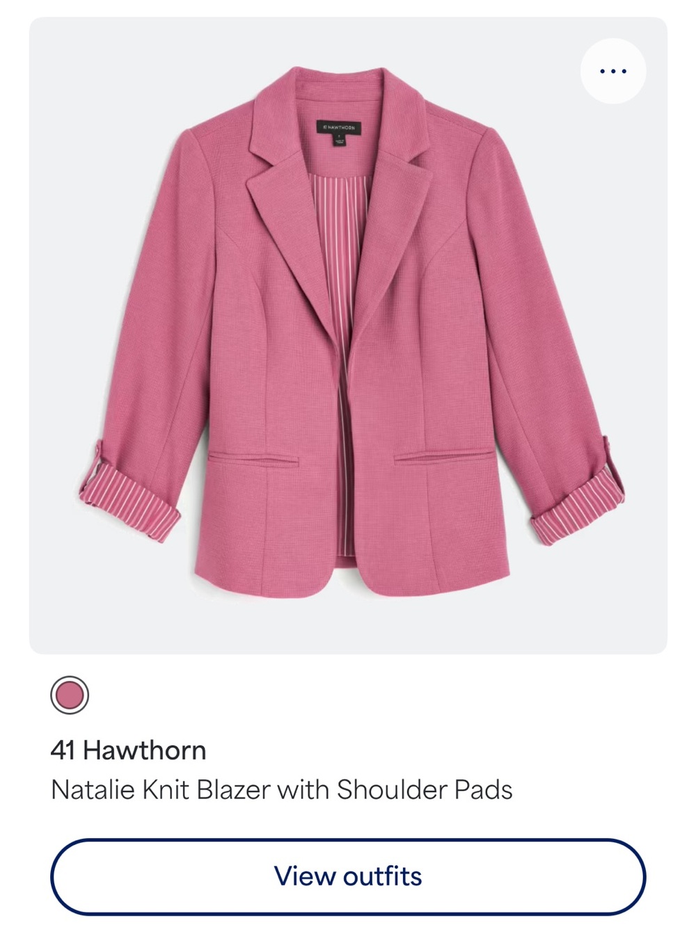 41 Hawthorn Natalie Knit Blazer 2X Mauve Pink Roll Tab Sleeve Career Jacket - Picture 2 of 5